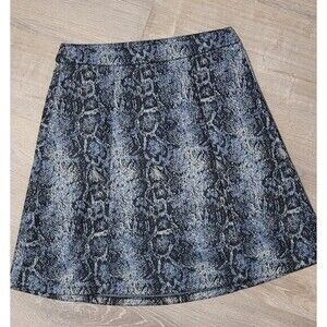Soho Apparel Blue‎ Black Snake Skin Print Pencil Skirt Women's Size M